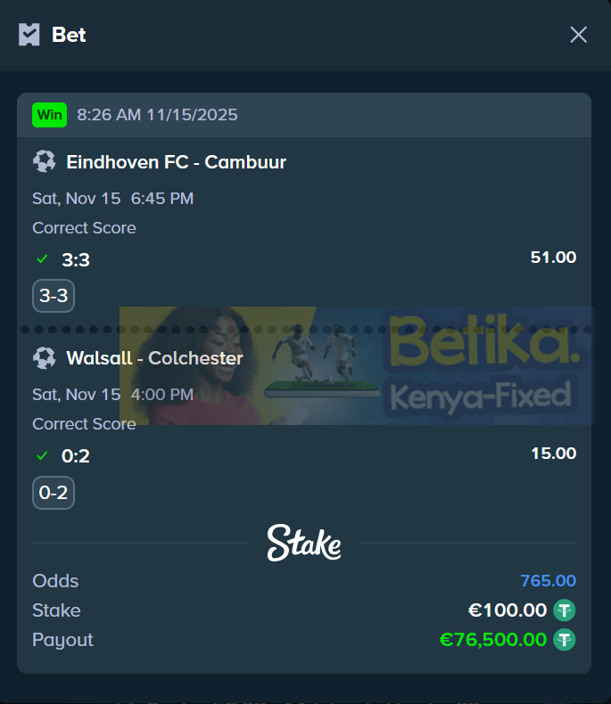 betika fixed matches correct score 15.11.2025