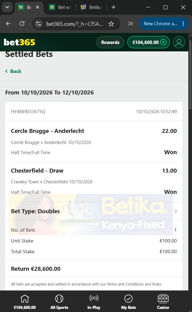 betika ht ft fixed matches 10.10.2026