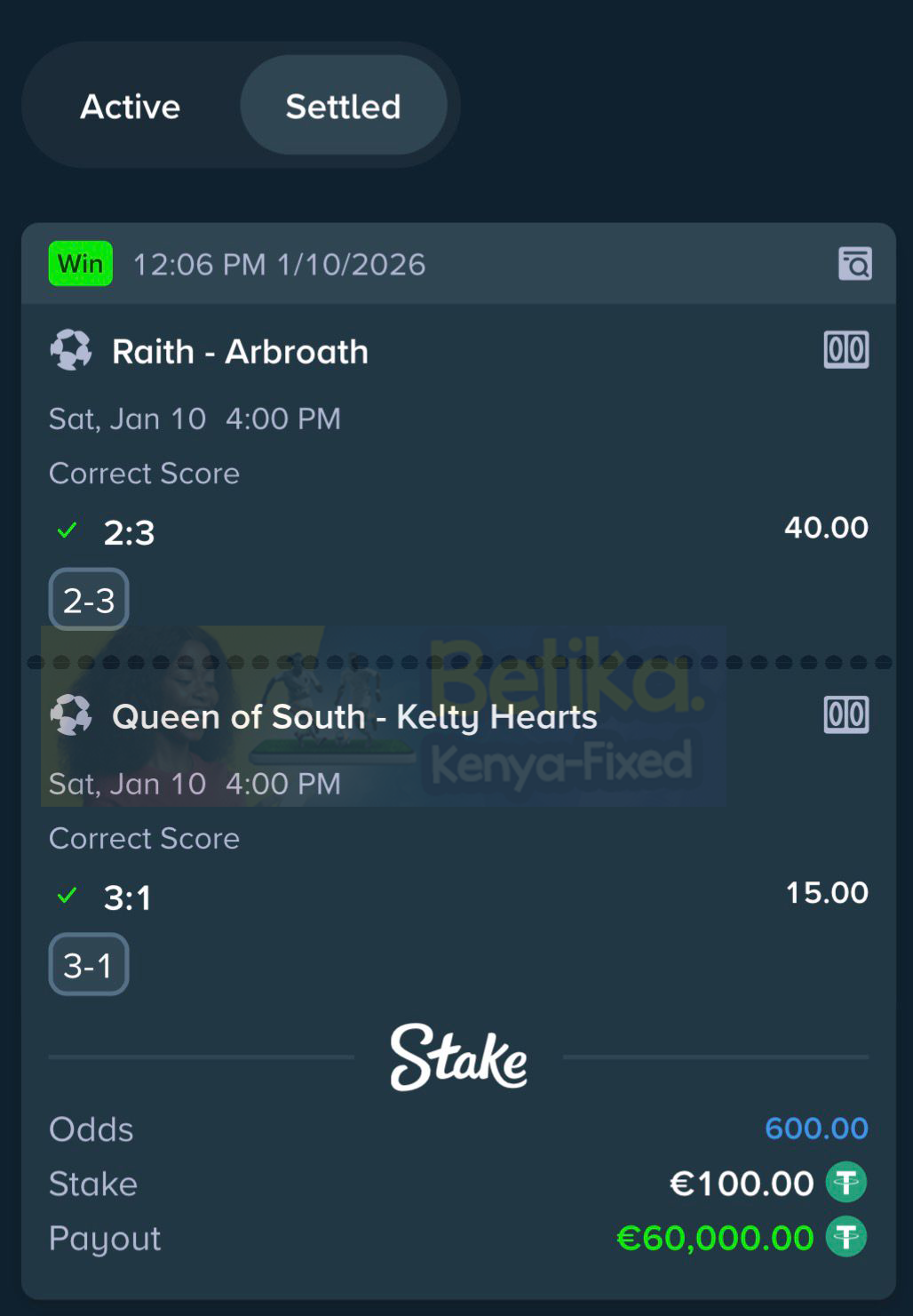 betika fixed matches correct score 10.01.2026